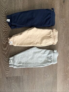 Burt’s Bees baby Joggers – Navy, Cream & Gray